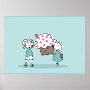 Cupcake Liebe Poster