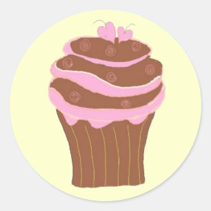 Cupcake Liebe Runder Aufkleber