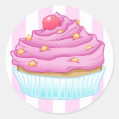 Cupcake Liebe Runder Aufkleber (Vorderseite)