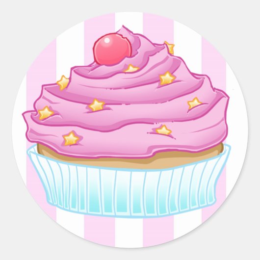 Cupcake Liebe Runder Aufkleber (Vorderseite)