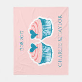 Cupcake Liebe Textelleder Vlies-Decke Fleecedecke (Vorderseite)