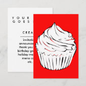 Cupcake-Locken Einladung (Vorne/Hinten)