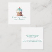 Cupcake-Logo-Baker-Bäckerei Konditorei Koch Quadratische Visitenkarte (Vorne/Hinten)