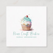 Cupcake-Logo-Baker-Bäckerei Konditorei Koch Quadratische Visitenkarte (Vorderseite)