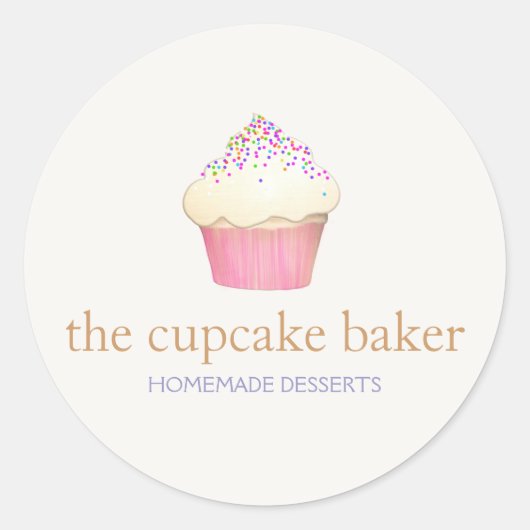 Cupcake Logo Bakery Koch Catering Runder Aufkleber (Vorderseite)