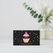 Cupcake Logo Bakery Koch, niedlich Visitenkarte (Stehend Vorderseite)