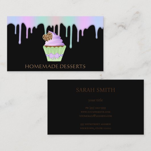 Cupcake Logo Bakery Koch, niedlich Visitenkarte (Vorne/Hinten)