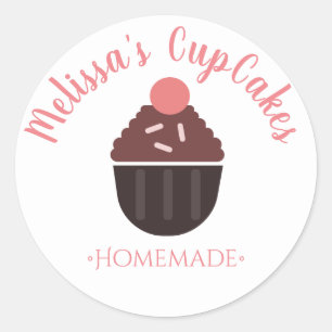 Cupcake Logo Sprinkles hausgemachte Bäckerei Runder Aufkleber