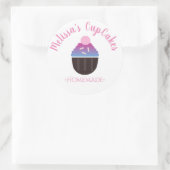 Cupcake Logo Sprinkles hausgemachte Bäckerei Runder Aufkleber (Tasche)