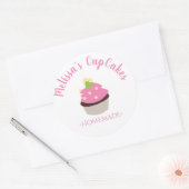 CupCake Logo Whisk hausgemachte Bäckerei Chalkboar Runder Aufkleber (Umschlag)