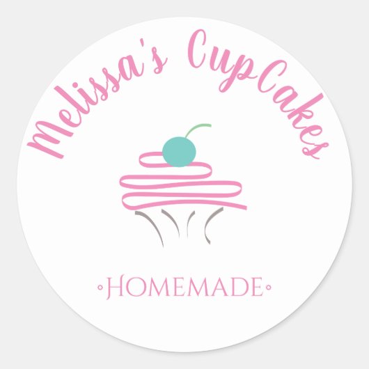 CupCake Logo Whisk hausgemachte Bäckerei Runder Aufkleber (Vorderseite)