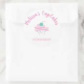 CupCake Logo Whisk hausgemachte Bäckerei Runder Aufkleber (Tasche)
