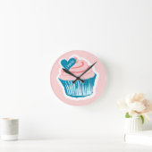 Cupcake Love custom name wall clock Runde Wanduhr (Zuhause)
