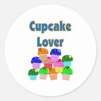"Cupcake Lover"—Berg von bezaubernden Kuchen Runder Aufkleber