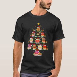 Cupcake Lover Xmas Lighting Cupcake Weihnachtsbaum T-Shirt