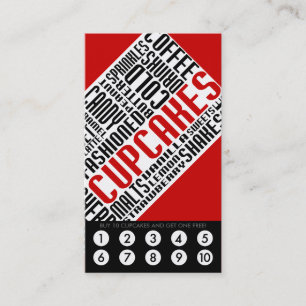 Cupcake-Loyalität (WordWEBs) Treuekarte