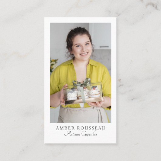Cupcake-Macher-Foto-QR-Code Visitenkarte (Vorderseite)