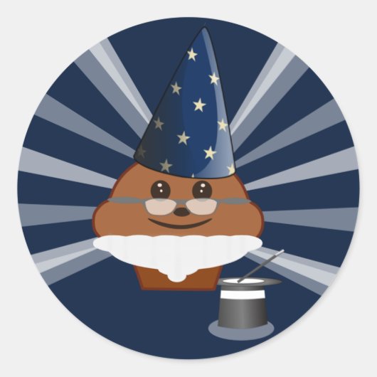 Cupcake Magician Runder Aufkleber (Vorderseite)