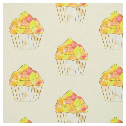 Cupcake-Malmuster Stoff (Muster)