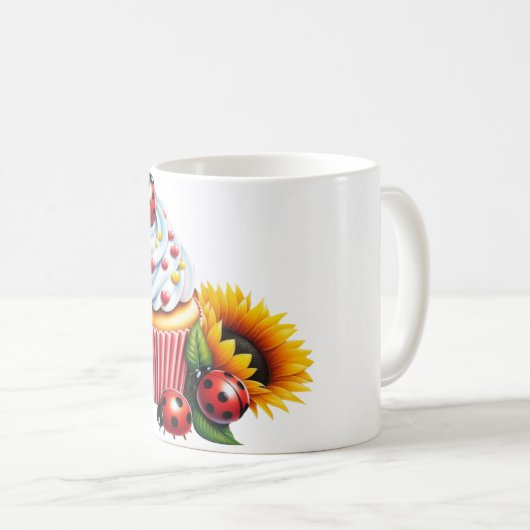 Cupcake Marienkäfer Kaffeetasse (VorderseiteRechts)