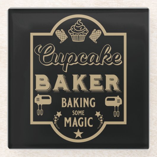 Cupcake Master Baker Glasuntersetzer (Vorderseite)