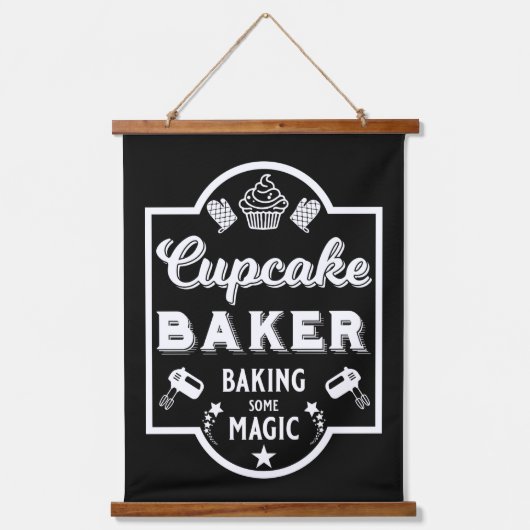 Cupcake Master Baker Wandteppich Mit Holzrahmen (Vorderseite)