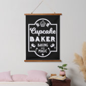 Cupcake Master Baker Wandteppich Mit Holzrahmen (Schlafzimmer)