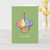 Cupcake mit Candle Paint the Town Geburtstag Karte (Gelbe Blume)