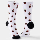 Cupcake mit Cherry auf dem oberen Muster Socken (Gewinkelt)