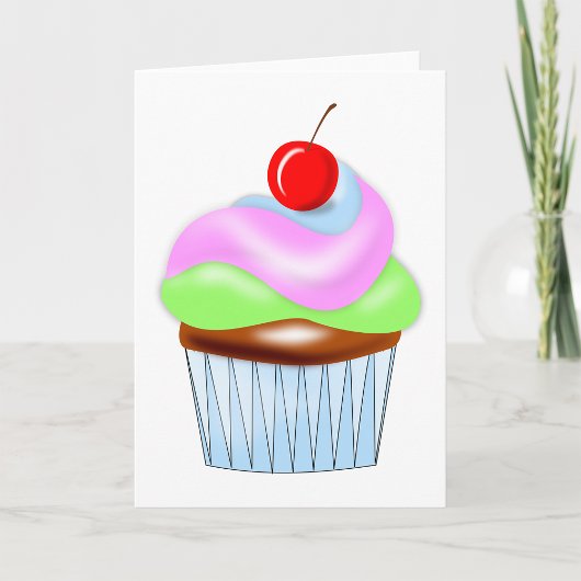 Cupcake mit Cherry auf den oberen Grußkarten Karte