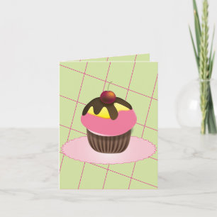 Cupcake mit Cherry Birthday Card Karte