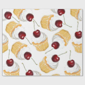 Cupcake mit Cherry Geschenkpapier (Flach)