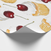 Cupcake mit Cherry Geschenkpapier (Ecke)