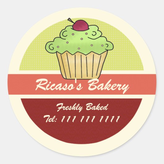 Cupcake mit Cherry oben Runder Aufkleber (Vorderseite)