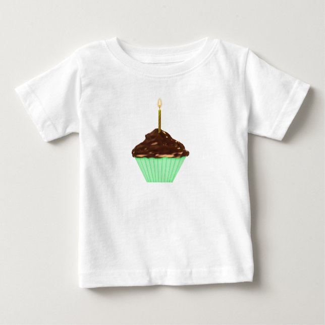 Cupcake mit einem Kerzen-Shirt Baby T-shirt (Vorderseite)