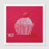 Cupcake mit Erdbeerfrosting Magnetkarte (Vorderseite)