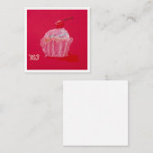 Cupcake mit Erdbeerfrosting Mitteilungskarte (Vorne/Hinten)