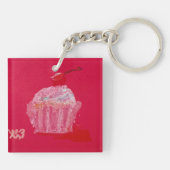 Cupcake mit Erdbeerfrosting Schlüsselanhänger (Rückseite)
