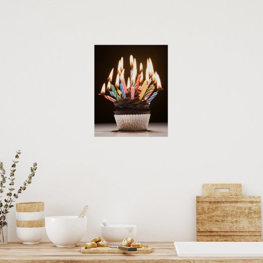 Cupcake mit Geburtstagskandalen Poster (Küche)