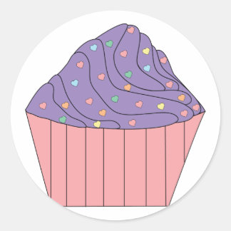 Cupcake mit Heart Sprinklen Aufkleber