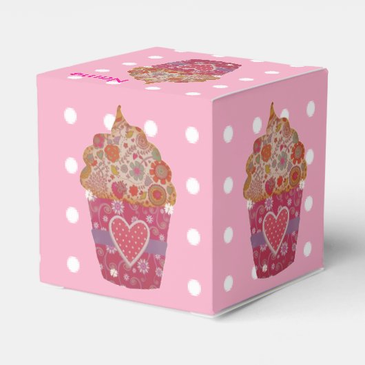 Cupcake mit Herz und Blume Geschenkschachtel (Rückseite)