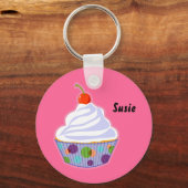 Cupcake mit Kirsche Schlüsselanhänger (Vorderseite)