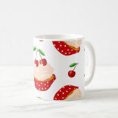 Cupcake mit Kirschen Muster Kaffeetasse (VorderseiteRechts)