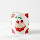 Cupcake mit Kirschen Muster Kaffeetasse (Mittel)