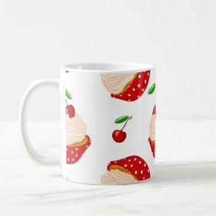 Cupcake mit Kirschen Muster Kaffeetasse