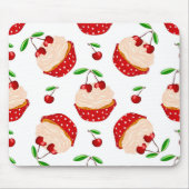 Cupcake mit Kirschmuster Mousepad (Vorne)