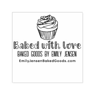 Cupcake mit Liebe gebacken Geschäftsname Website-U Permastempel