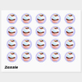 Cupcake mit Pansy Art Design Sticker (Blatt)