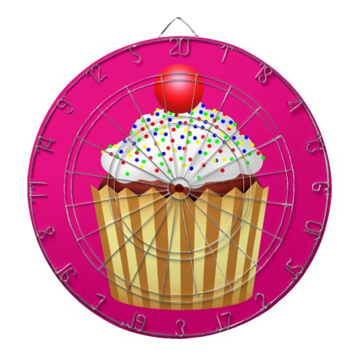 Cupcake mit Sprinklen und Cherry oben Dartscheibe (vorne)
