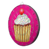 Cupcake mit Sprinklen und Cherry oben Dartscheibe (Vorderseite rechts)